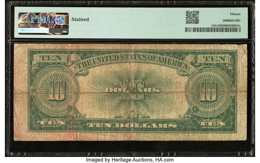 image for: 1923 $10  PMG F15 (Fr. 123)