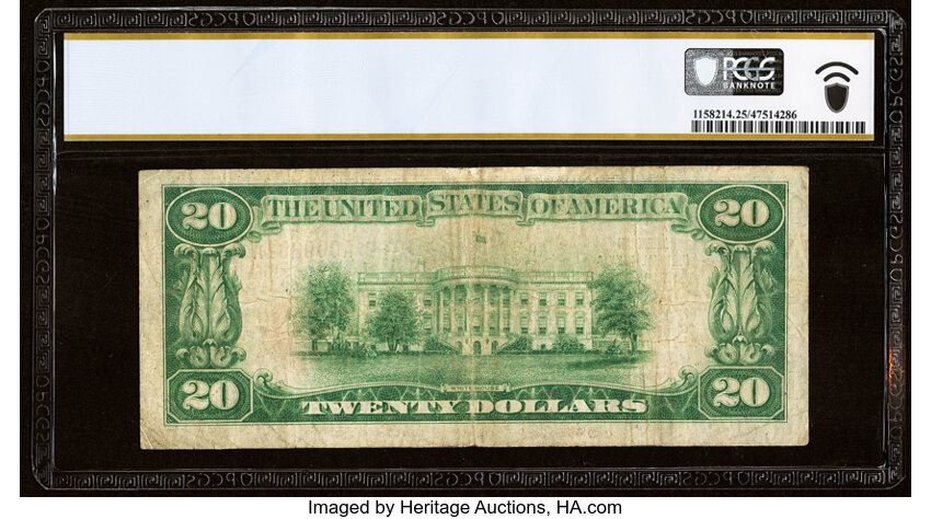 image for: 1929 Type 1 $20  PCGS VF25 (Fr. 1802-1)