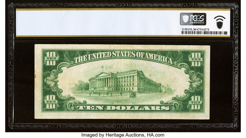 image for: 1929 Type 2 $10  PCGS VF30 (Fr. 1801-2)