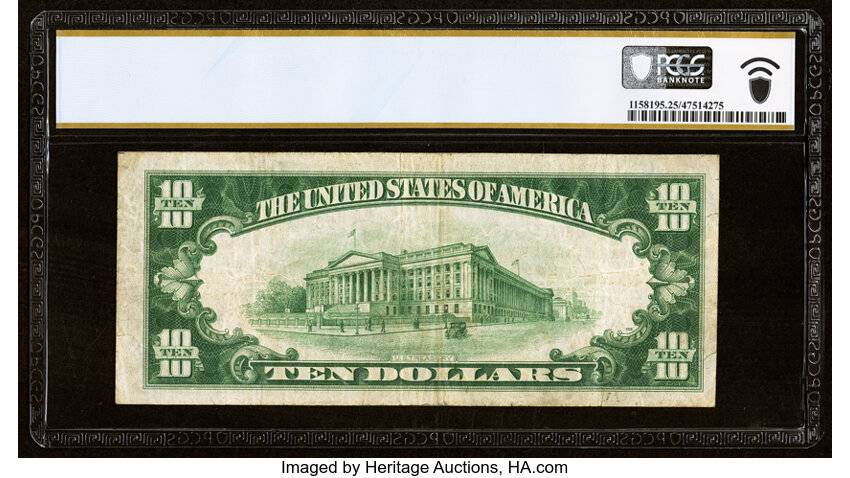 image for: 1929 Type 2 $10  PCGS VF25 (Fr. 1801-2)