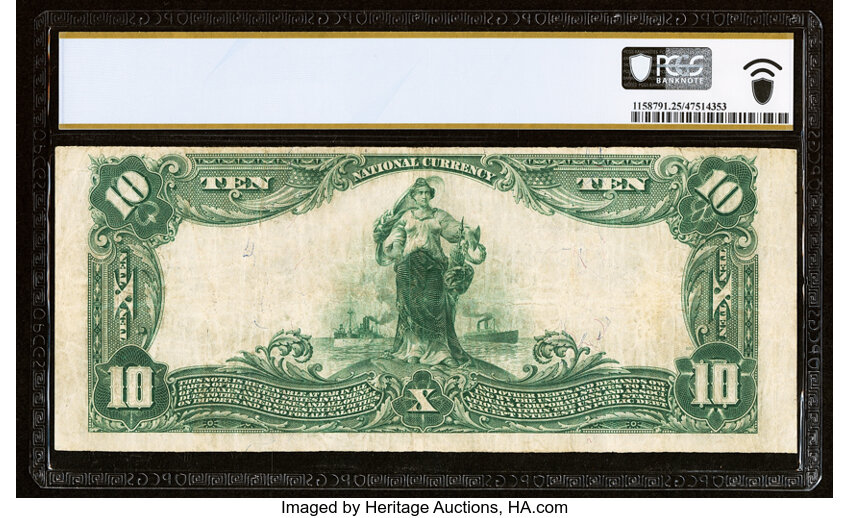 image for: 1902 3rd Charter Period, 3rd Issue $10  PCGS VF25 Plain Back (Fr. 624)