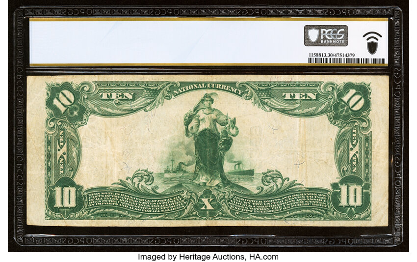 image for: 1902 3rd Charter Period, 3rd Issue $10  PCGS VF30 Plain Back (Fr. 632)
