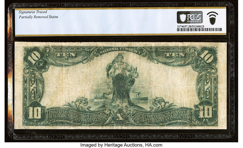 image for: 1902 3rd Charter Period, 3rd Issue $10  PCGS VF20 Plain Back (Fr. 634)