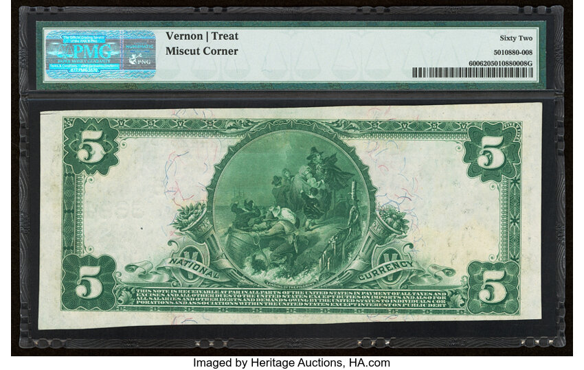 image for: 1902 3rd Charter Period, 3rd Issue $5  PMG CU62 Plain Back (Fr. 600)