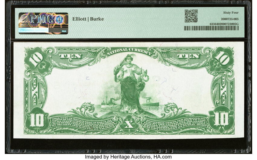 image for: 1902 3rd Charter Period, 3rd Issue $10  PMG CU64 Plain Back (Fr. 633)