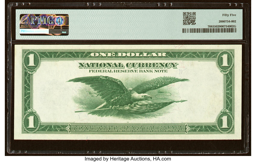 image for: Fr. 708 $1 1918 Federal Reserve Bank Note PMG About Uncirculated 55....