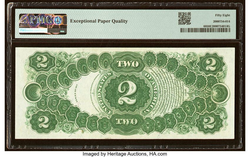 image for: 1917 $2  PMG AU58 (Fr. 60)