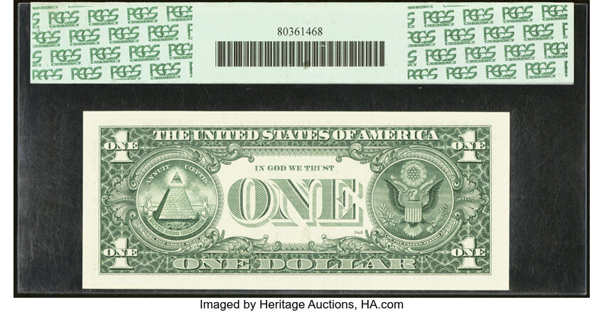 image for: 1995 Replacement $1  PCGS CU65 Sheetfed press. Fort Worth, TX (Fr. 1922K*)