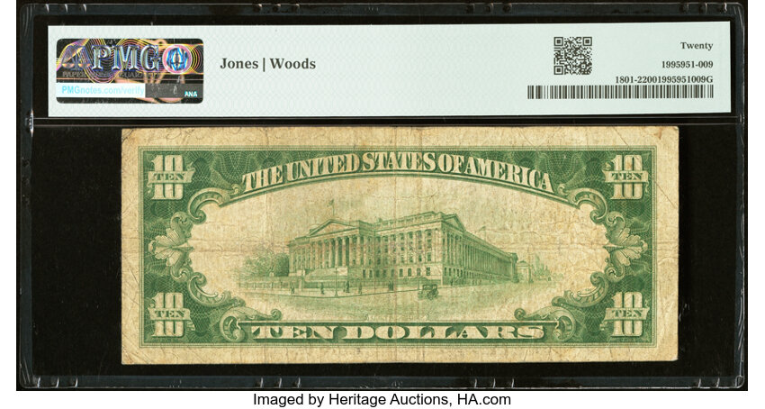 image for: 1929 Type 2 $10  PMG VF20 (Fr. 1801-2)