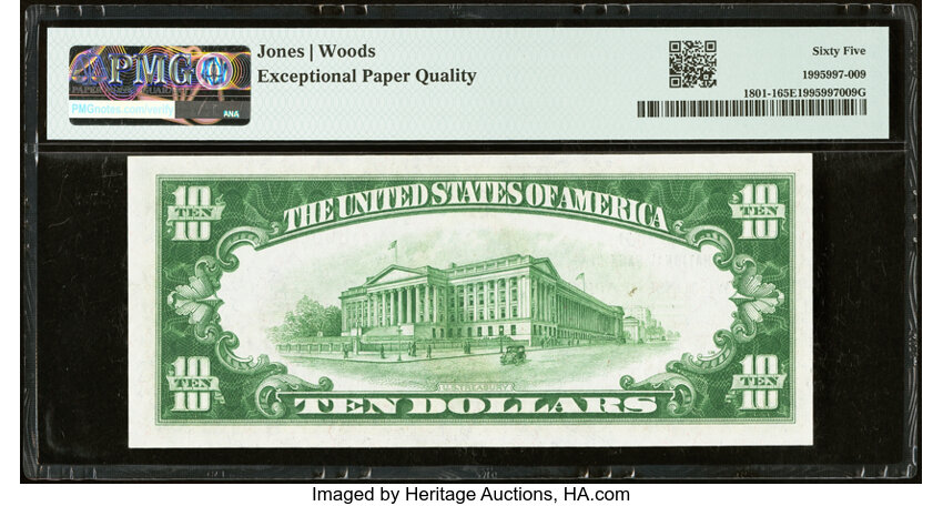 image for: 1929 Type 1 $10  PMG CU65 (Fr. 1801-1)