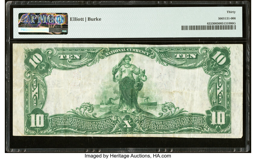 image for: 1902 3rd Charter Period, 3rd Issue $10  PMG VF30 Plain Back (Fr. 633)