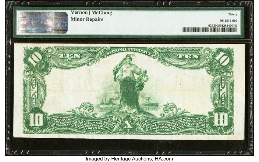 image for: 1902 3rd Charter Period, 3rd Issue $10  PMG VF30 Plain Back (Fr. 627)