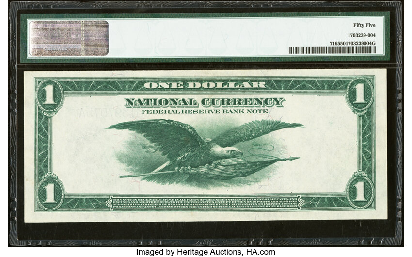 image for: 1918 Philadelphia $1  PMG AU55 (Fr. 716)