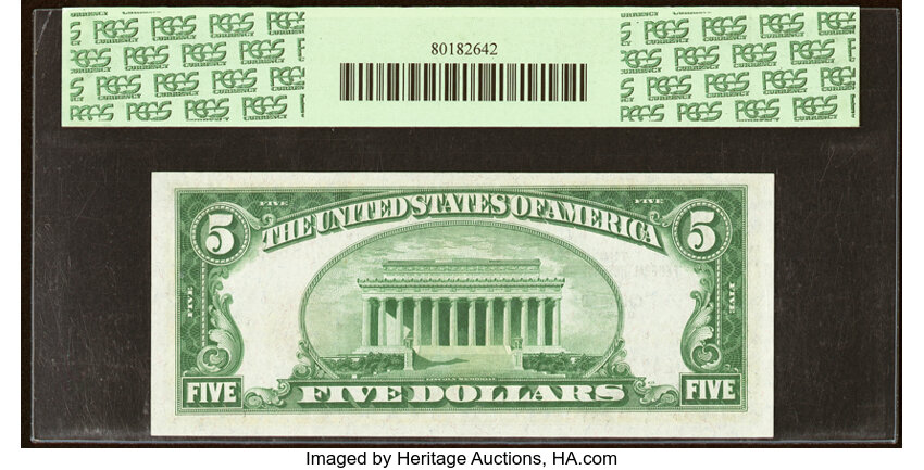 image for: 1929 Chicago $5  PCGS CU64 (Fr. 1850G)