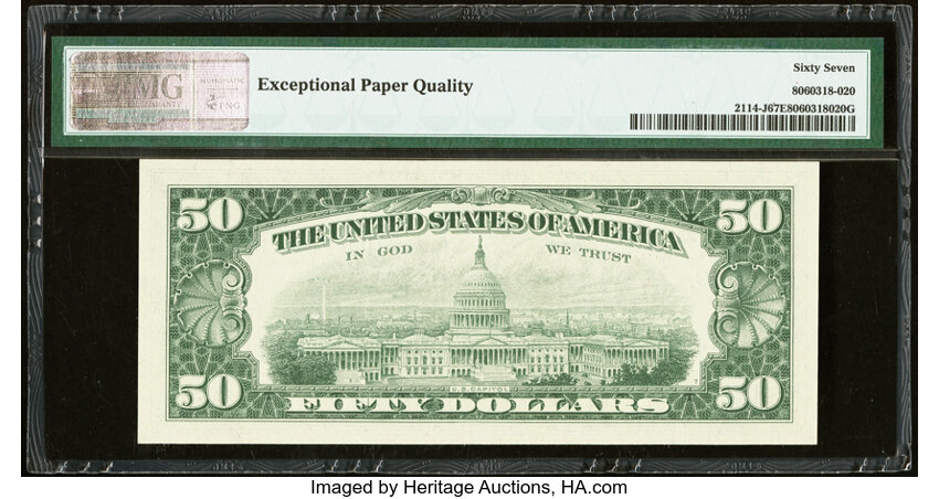 image for: 1969 $50  PMG CU67 (Fr. 2114J)