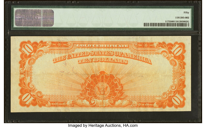 image for: 1922 $10  PMG AU50 (Fr. 1173)