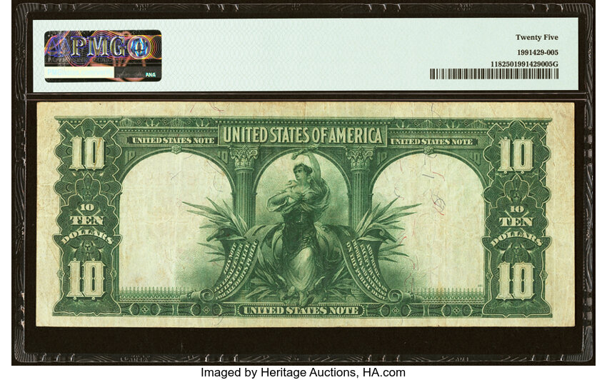 image for: Fr. 118 $10 1901 Legal Tender PMG Very Fine 25....