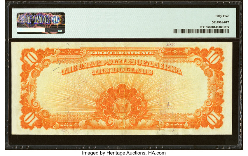 image for: 1907 $10  PMG AU55 (Fr. 1171)