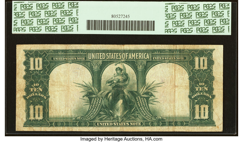 image for: Fr. 121 $10 1901 Mule Legal Tender PCGS Very Fine 20PPQ....