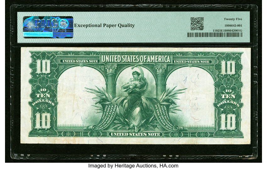 image for: Fr. 119 $10 1901 Legal Tender PMG Very Fine 25 EPQ....