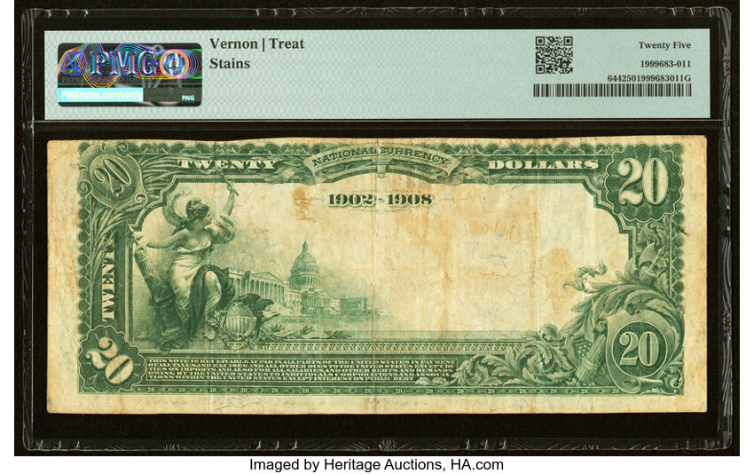 image for: 1902 3rd Charter Period, 2nd Issue $20  PMG VF25 Date Back (Fr. 644)