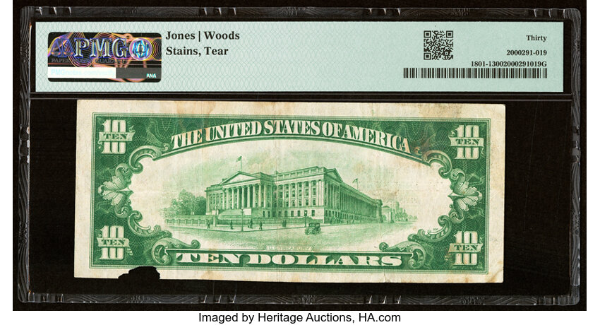 image for: 1929 Type 1 $10  PMG VF30 (Fr. 1801-1)