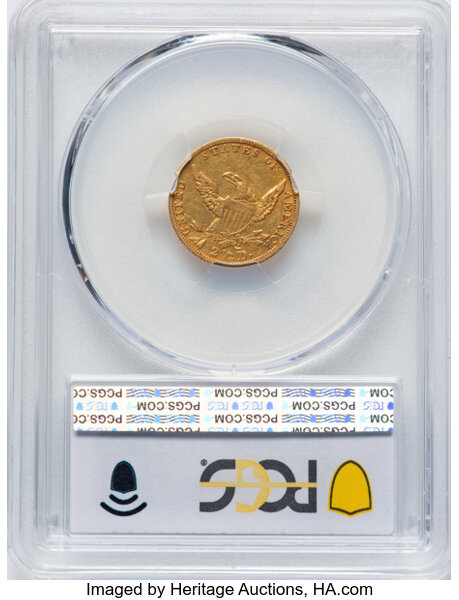 image for: 1836 $2 1/2 Block 8, HM-8, R.2, VF35 PCGS. PCGS Population: (39/381).  Mintage 547,986....