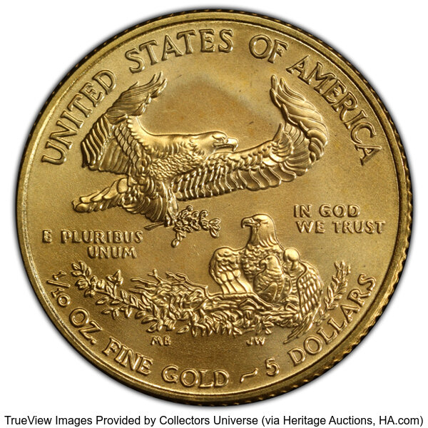 image for: 2009 Gold Eagle $5  PCGS MS70