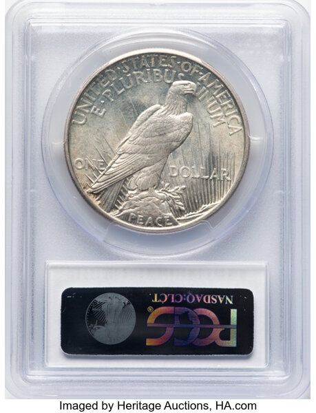image for: 1921 Peace, High Relief $1  PCGS MS63
