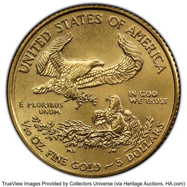 image for: 2009 Gold Eagle $5  PCGS MS70