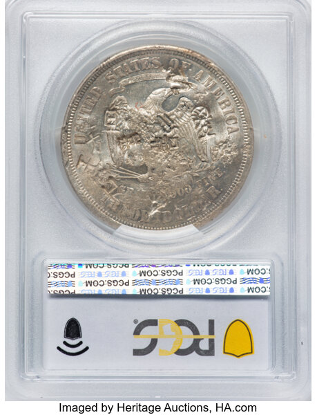 image for: 1875-S Chopmarked Trade$ PCGS AU53