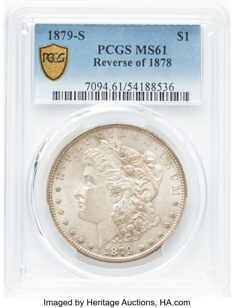 image for: 1879-S Reverse of 1878 $1  PCGS MS61