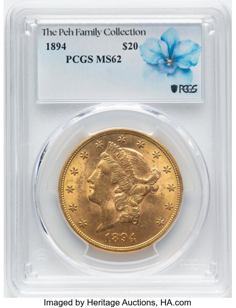 image for: 1894 $20  PCGS MS62