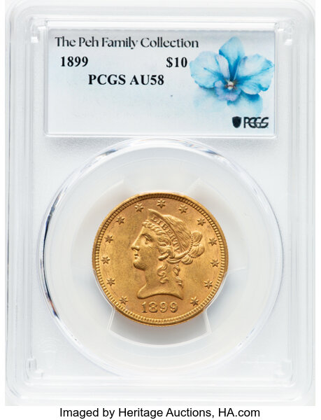 image for: 1899 $10  PCGS AU58