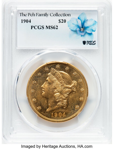 image for: 1904 $20  PCGS MS62