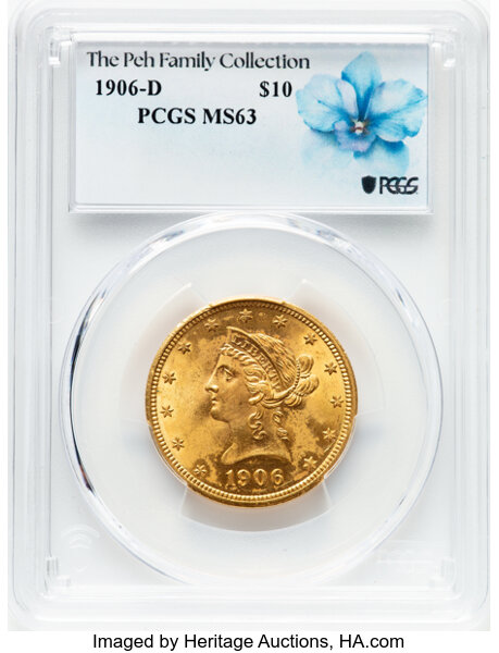 image for: 1906-D $10  PCGS MS63