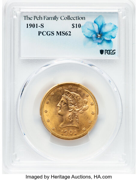image for: 1901-S $10  PCGS MS62