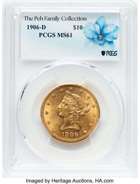 image for: 1906-D $10  PCGS MS61
