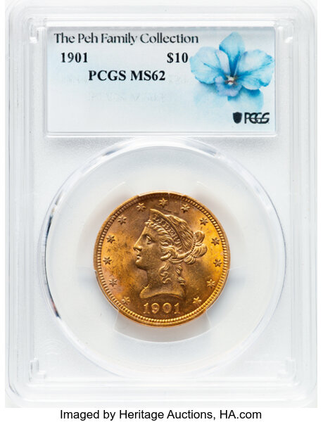image for: 1901 $10  PCGS MS62