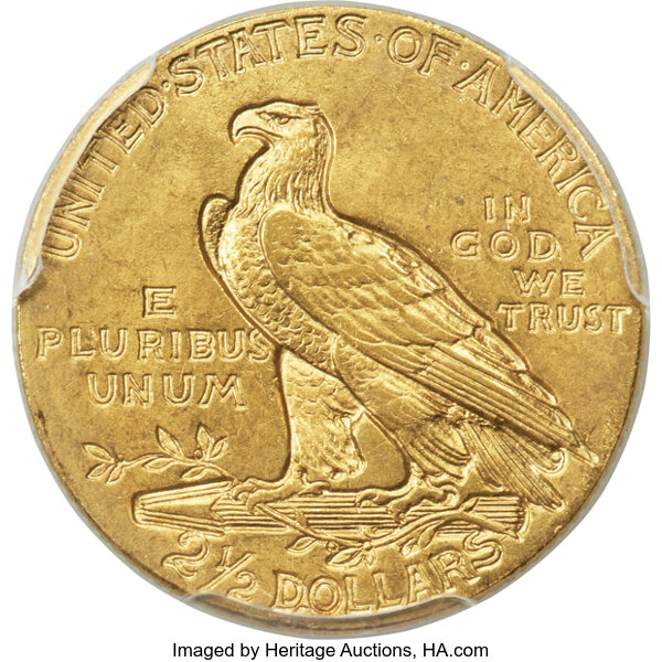 image for: 1908 $2 1/2 PCGS MS64+ CAC