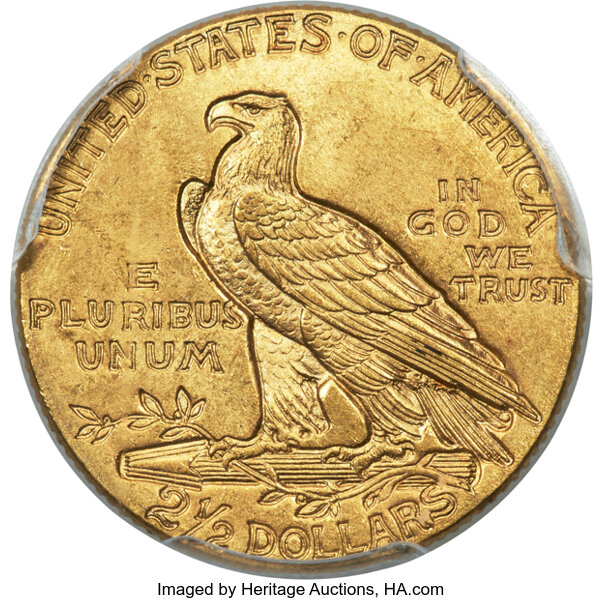 image for: 1909 $2 1/2 PCGS MS64+ CAC