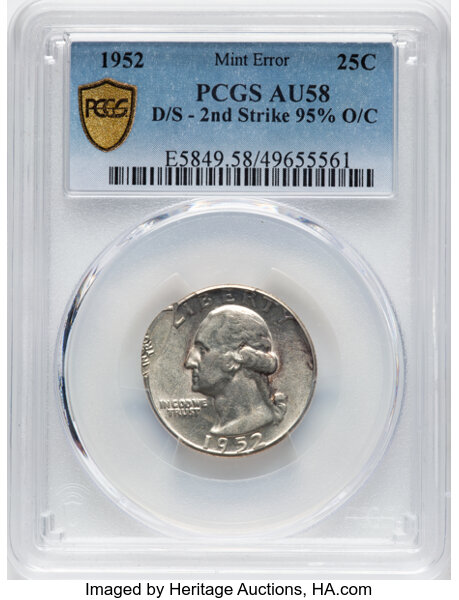 image for: 1952 25c PCGS AU58
