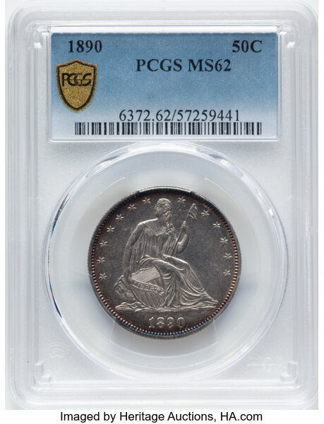 image for: 1890 50c PCGS MS62