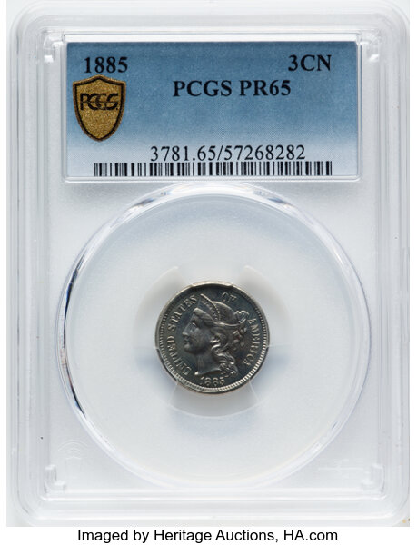 image for: 1885 3cN PCGS PR65