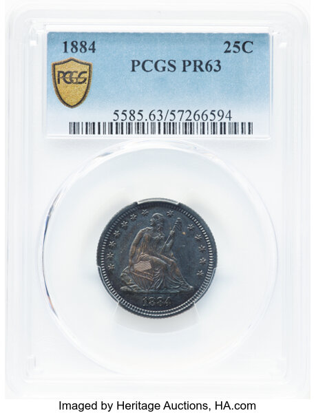 image for: 1884 25c PCGS PR63