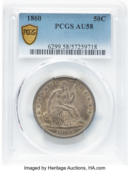 image for: 1860 50c PCGS AU58