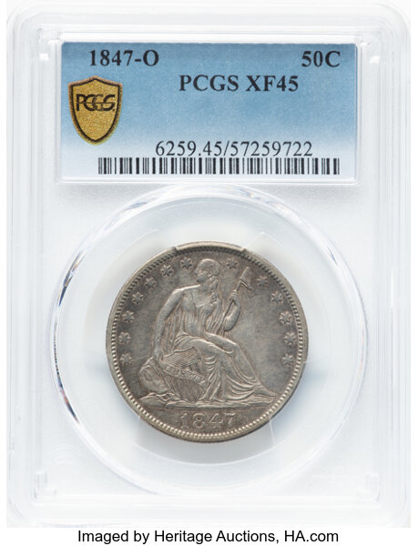 image for: 1847-O 50c PCGS XF45