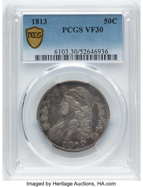 image for: 1813 O-108 50c PCGS VF30