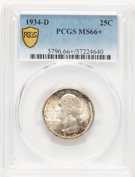 image for: 1934-D 25c PCGS MS66