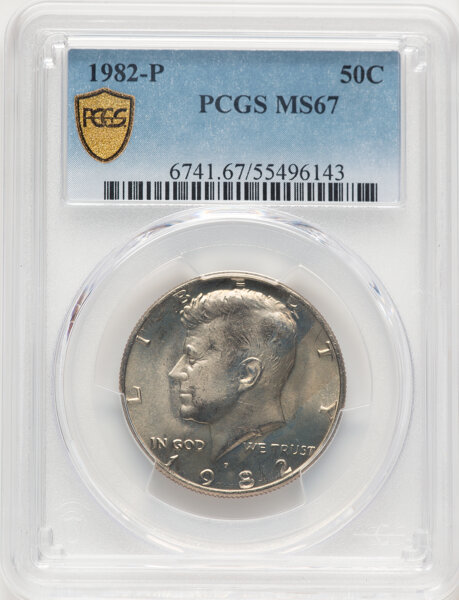 image for: 1982-P 50c PCGS MS67